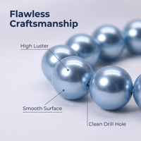 Perles en verre effet nacré brillant bleu glace 302, 3mm, 4mm, 6mm, 8mm pour la fabrication de lustres, bijoux et bracelets DIY, en cristal