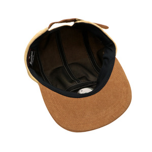 Chapeau de papa Vintage classique 5 panneaux en velours côtelé à bord plat casquette de Baseball boucle en cuir non structuré chapeaux de camionneur pour le sport - Product Image 2