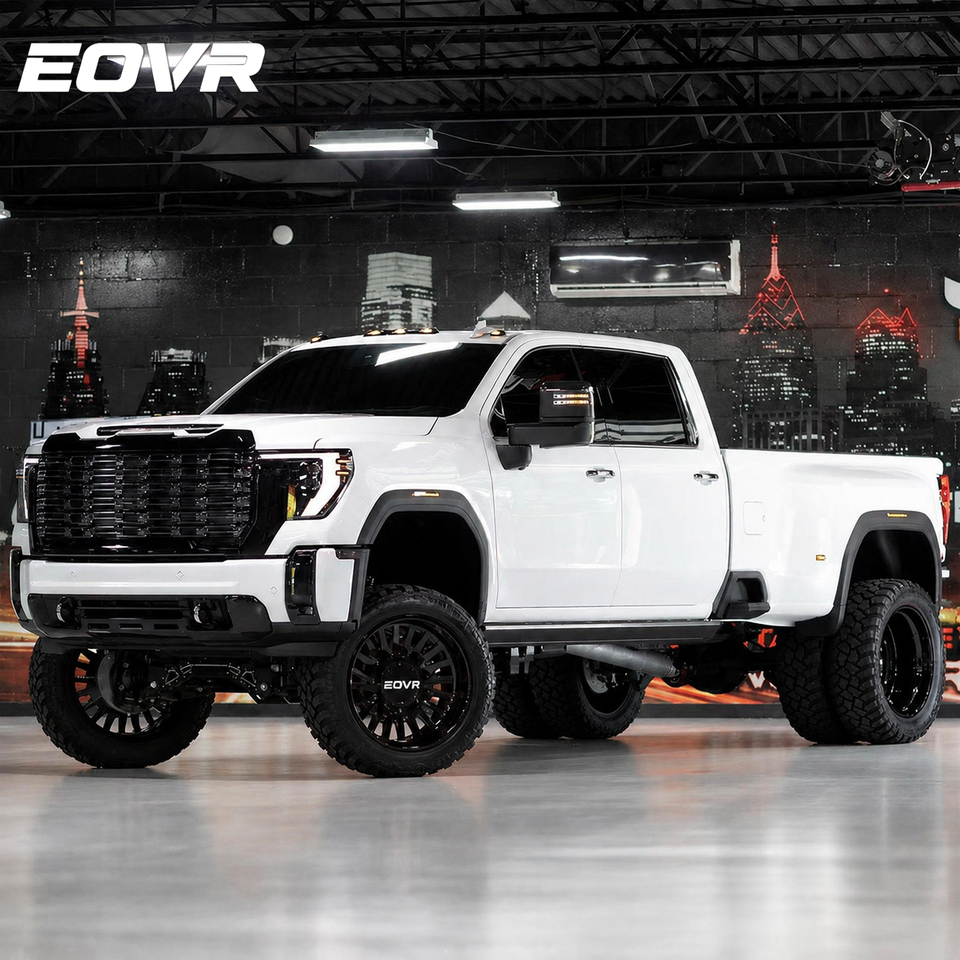 EVOR Wheels Black Super Single Truck 24x14 24x12 Dually 24x8.25 26x8.25 ...