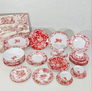 Service de table en céramique et assiettes de présentation, 32 pièces, motif de fruits minimaliste nordique - Product Image 3