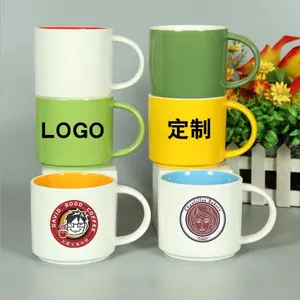 Y1015 tazza in porcellana impilabile con stampa personalizzata di alta qualità per caffè o tè