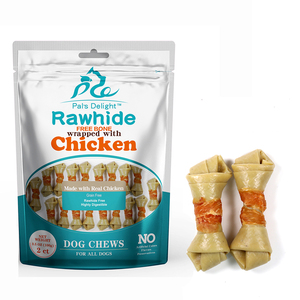 อุปกรณ์ทันตกรรมสำหรับฝึกและทำความสะอาดฟันสำหรับสุนัขอาหารและสัตว์เลี้ยงไม้สำหรับฝึกทำความสะอาดฟันปราศจากราไวด์4 "ห่อกระดูกไก่2CT กรัม/ถุง100 - Product Image 1