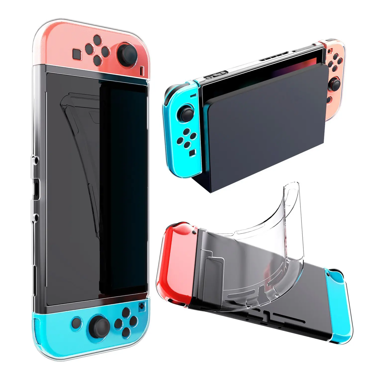 Transparente TPU Soft Case Joycon Schutzhülle für Nintendo Switch NS-Konsole Kristall klares Rückens chutz zubehör