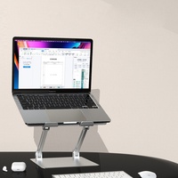 Soporte Ergonómico Plegable de Metal para Laptop, Base Ajustable en Altura para Escritorio, Elevador para Notebook con Silicona Antideslizante