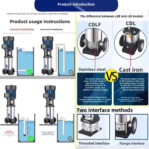 Hangzhou Nan Pompa CDL/CDLF Dikey Çok Kademeli Santrifüj Pompa Paslanmaz Çelik Yüksek Basınçlı Boru Hattı Güçlendirici Sirkülasyon Pompası 1 Yıl Garantili - Product Image 2