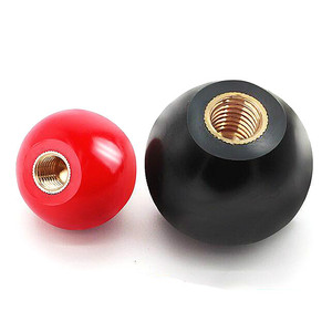 Kenop Putar Bakelite Bola Hitam Kuningan Merah Hitam - Product Image 1