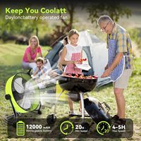 12000mAh 12 pouces extérieur Rechargeable Camping ventilateur crochet rotatif Portable ventilateur ventilateur de bureau pour la pêche en voiture