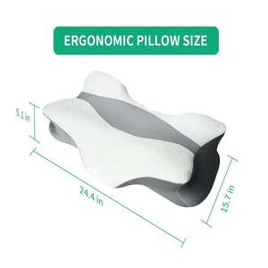 Memory Foam <b>Neck</b> Pillow Soft <b>Support</b> Rectangular Shape for Home Dorm <b>Travel</b> Use Minimalist Design Solid Color - Product Image 6