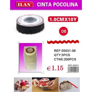 ริบบิ้นสีดำ Ilan Cinta Pocolina ขนาด 1.0 ซม. x 10 หลา สำหรับงานประดิษฐ์และตกแต่ง - Product Image 3