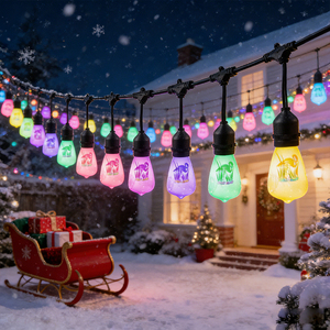 LED Filament S14 String Lights E26 Base / Weatherproof Linkable Festoon Cable / Backyard Garden Wedding <b>Decorative</b> <b>Lighting</b> - Product Image 3