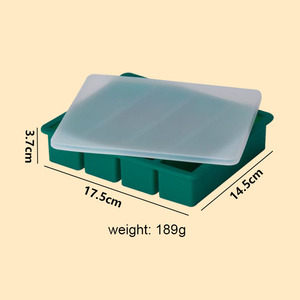 قالب سيليكون جديد بـ <span class=keywords><strong>4</strong></span> تجاويف طويلة لصنع مكعبات الثلج، خالٍ من BPA، آمن غذائيًا، قالب زبدة قابل للتكديس، صينية تجميد لتخزين طعام الأطفال، قالب ثلج على شكل شريط - Product Image 2