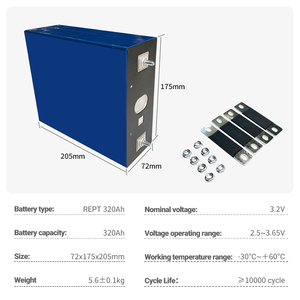 เซลล์แบตเตอรี่ REPT 320Ah 3.2V LFP รุ่นพรีเมียมแท้ คุณภาพสูง ปลอดภัยต่อแรงดันไฟฟ้าและการใช้งานที่เสถียร เหมาะสำหรับงาน DIY และระบบโซลาร์เซลล์ - Product Image 2