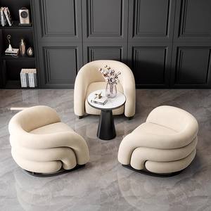 Sedia di Lusso Moderna Nordica in Velluto Bianco con Bracciolo Convertibile a Orsetto Porta-Libri, Imbottitura in Spugna, Ecologica per Soggiorno - Product Image 3