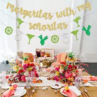 Decoraciones para Despedida de Soltera con Temática de Margaritas, Letrero 'My Senoritas', Fiesta Mexicana, Cactus, Artículos para Despedida de Soltera