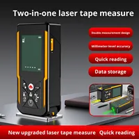 Mètre laser 2-en-1 avec niveau, télémètre de distance, instrument de mesure infrarouge de haute précision pour l'extérieur et l'industrie, pour la pièce