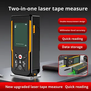 लेजर टेप माप 2-इन-1 स्तर की दूरी मीटर बाहरी औद्योगिक उच्च परिशुद्धता अवरक्त मापन उपकरण - Product Image 4