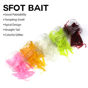 50 pièces leurre méné noir souple de pêche au bar, kit de pesca seau, petits leurres de pêche, appâts de natation, ver de terre, appât en silicone - Product Image 2