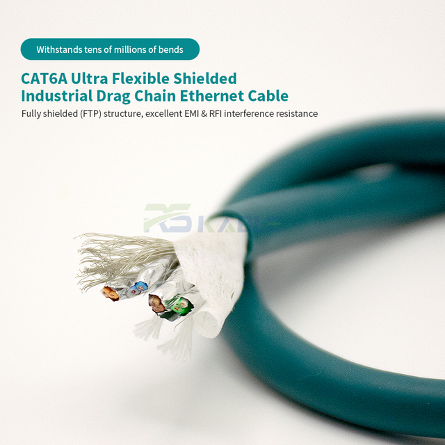 Custom CAT6A FTP Fully Shielded Industrial Drag Chain Ethernet Cable Ultra Top Flexible Anti Interference for CNC Machine Robot