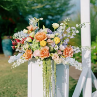 Décoration de mariage personnalisée DKB, fleurs artificielles en soie au toucher réaliste, boule de fleurs avec amarante suspendue, centre de table