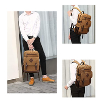 Sac à dos en toile étanche avec logo personnalisé, sac à dos rétro vintage pour ordinateur portable et voyage