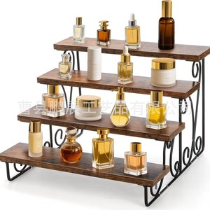 Wooden <b>Storage</b> <b>Rack</b> Iron Wood Combination 3 Tier Wall Mounted Desktop Organizer Multi Purpose Home Office Use - Product Image 4