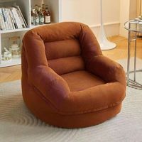 Pouf en velours côtelé confortable avec repose-pieds, canapé lounge individuel surdimensionné, chaise de sol douce rayée pour chambre, salon, appartement