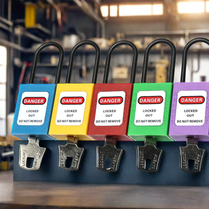 लोकप्रिय लोटो पैडलॉक प्लास्टिक लॉक बॉडी 38 मिमी कॉपर सिलेंडर नायलॉन शेकल स्टील शेकल सुरक्षा पैडलॉक - Product Image 2