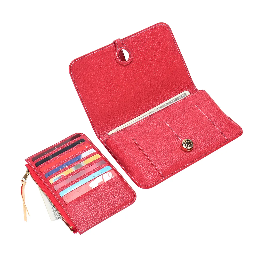 Luxury Leather Red Travel Set Checkbook Passbook Passport Cover Card Holder Travel Gift Box Set