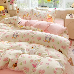 Set di 4 Pezzi di Biancheria da Letto in Velluto di Latte, Nuovo per l'Inverno, Super Morbido, Ultra Carino, Caldo, in Velluto di Visone a Doppio Lato, Peluche Soffice - Product Image 2