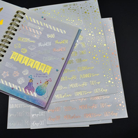 Fabricant OEM de feuilles d'autocollants transparents en PET avec feuille d'or, impression personnalisée pour la décoration de carnets