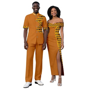 Ensemble <span class=keywords><strong>chemise</strong></span> et pantalon pour <span class=keywords><strong>homme</strong></span> en coton imprimé wax africain 2025, costumes de <span class=keywords><strong>mariage</strong></span> traditionnels africains - Product Image 5