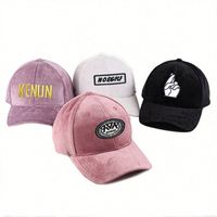 Casquette de baseball en velours de haute qualité avec logo brodé personnalisé, doublure en satin, casquette de sport