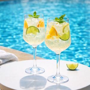 Verres à vin transparents incassables en plastique PC, gobelets à pied haut pour fêtes, pique-niques en plein air, bars, restaurants, vente en gros - Product Image 4