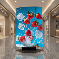 Écran LED pliable à trois volets pour installation extérieure permanente, étanche IP65, luminosité 7000 cd, 178 °   Support mural pour angle de vision réglable