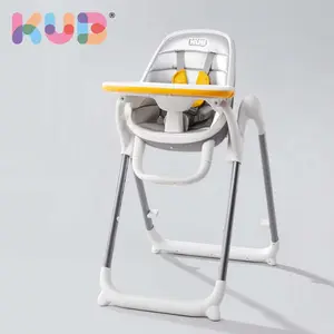 KUB Silla de comedor para niños Mesa de comedor y silla plegable multifuncional de plástico para niños Silla de alimentación de bebé portátil ajustable