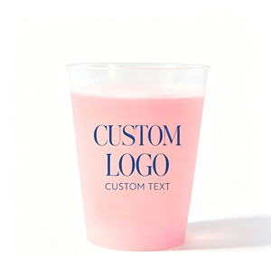 Gobelet de fête en plastique givré avec logo personnalisé, 12 oz, réutilisable, pour mariage, anniversaire, événement, usage quotidien - Product Image 1