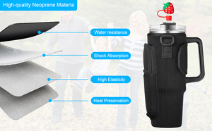 Stanley 40oz <span class=keywords><strong>Neoprene</strong></span> cách nhiệt chai Nước Chủ Pouch Dây đeo có thể điều chỉnh bollus rơm Bìa điện thoại tiện dụng túi Cooler Bag trường hợp - Product Image 6