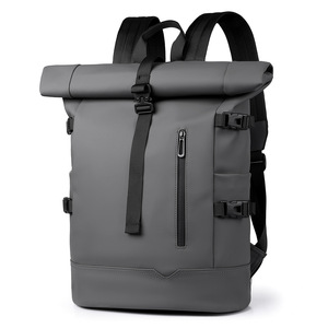 15.6" Unisex Waterproof PU Laptop <b>Backpack</b> Polyester Zipper Closure Large Capacity Eco-Friendly Arcuate Shoulder <b>Strap</b> Outdoor - Product Image 2