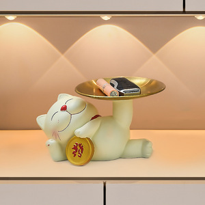 Lucky Cat Storage Ornament Resin Home Decoration Feng Shui Living Room Entryway Gift - Product Image 5