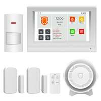 Système d'Alarme de Sécurité Sans Fil Tuya 4G GSM SMS WIFI pour Maison Intelligente, avec Clavier Tactile de 7 Pouces
