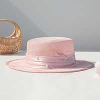 Topi Fedora Jerami Linen Musim Panas 2026 Gaya Prancis Retro untuk Wanita, Topi Pelindung Matahari untuk Liburan dan Perjalanan, Pinggiran Datar Kecil, Dapat Disesuaikan, Bahan Sutra