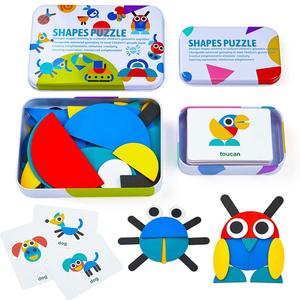 Blocs de puzzle en bois pour enfants de 3 + 60 ans, Design de cartes, Coordination œil-main - Product Image 3