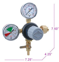 Régulateur de CO2 en acier inoxydable PERA CGA320 W21.8 G5/8'' avec double manomètre, vanne de réduction de pression pour fût de bière