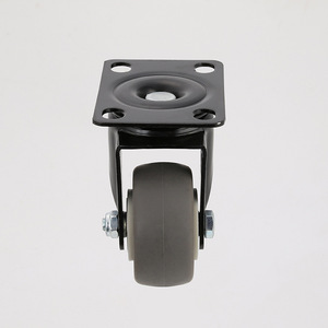 2 Inch Gold Diamond Tpr Flat Bottom Swivel <b>Caster</b> Black Rubber <b>Wheel</b> Silent Operation Bolt Hole Type - Product Image 3
