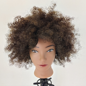 Cabeza de Maniquí 100% <span class=keywords><strong>Cabello</strong></span> Humano Afro Crespo Rizado para Entrenamiento en Salón de Belleza, Barbería, Escuela de Estilismo y Modelado de Peinados - Product Image 5