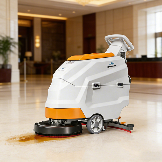 HANGCHA Cheap Price Walk Behind Tile Floor Scrubber Electric Epoxy Floor Cleaning Machine
