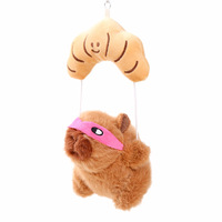 Pendentif en peluche de capybara, poupée voleuse de parachute, porte-clés, cadeau pour fille, décoration de sac, fabriqué en Chine, 12 cm