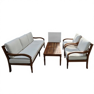 Ensemble de salle à manger d'extérieur 4/6/8 places, table et chaises en bois/aluminium, OEM ODM, résistant aux intempéries, meubles de patio pour jardin, hôtel, villa - Product Image 4