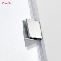 Porte de douche coulissante sans cadre en acier inoxydable avec verre enduit, design européen pour salle de bain, marque MAGIC, garantie 3 ans