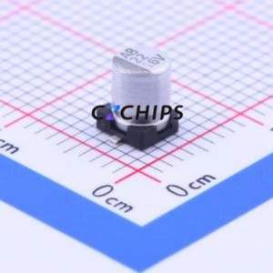 ตัวเก็บประจุแบบอิเล็กโทรไลต์อะลูมิเนียม SMD รุ่น VE-220M1CTR-0405, ขนาด D4xL5.3 มม., 22uF, 20%, 16V, ขา 4 มม. - Product Image 1